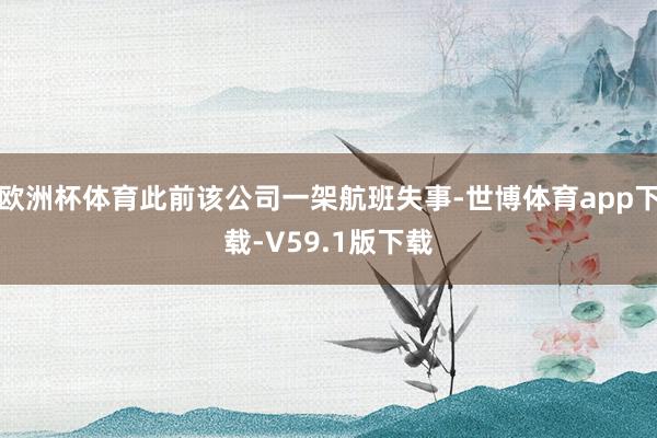 欧洲杯体育此前该公司一架航班失事-世博体育app下载-V59.1版下载