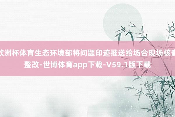 欧洲杯体育生态环境部将问题印迹推送给场合现场核查整改-世博体育app下载-V59.1版下载