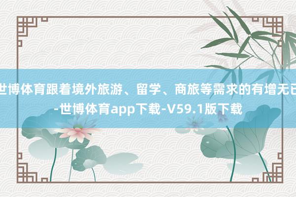 世博体育跟着境外旅游、留学、商旅等需求的有增无已-世博体育app下载-V59.1版下载
