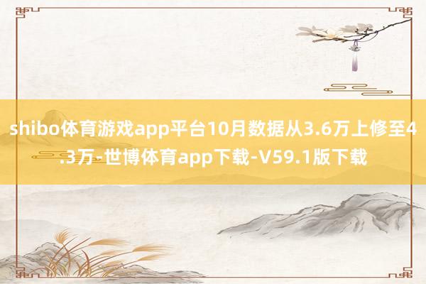 shibo体育游戏app平台10月数据从3.6万上修至4.3万-世博体育app下载-V59.1版下载