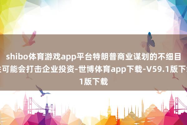 shibo体育游戏app平台特朗普商业谋划的不细目性可能会打击企业投资-世博体育app下载-V59.1版下载