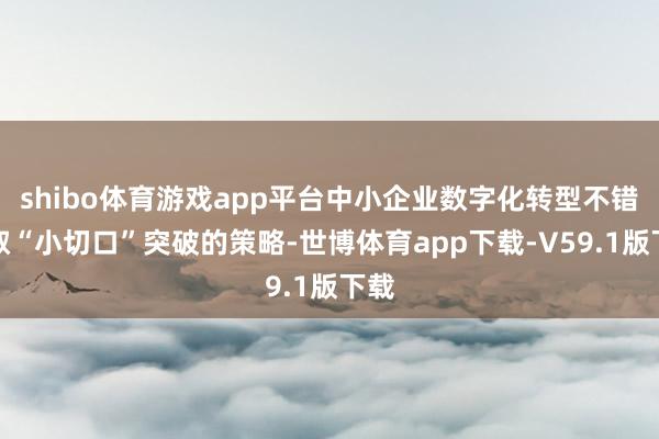 shibo体育游戏app平台中小企业数字化转型不错弃取“小切口”突破的策略-世博体育app下载-V59.1版下载